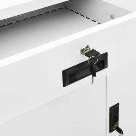 Dulap de birou, alb, 90x40x102 cm, oțel, 3 image