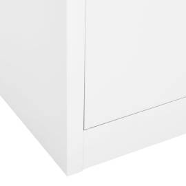 Dulap de birou, alb, 90x40x180 cm, oțel/sticlă securizată, 10 image