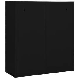 Dulap de birou, negru, 90x40x102 cm, oțel, 6 image