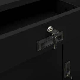 Dulap de birou, negru, 90x40x102 cm, oțel, 3 image