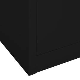 Dulap de birou, negru, 90x40x180 cm, oțel/sticlă securizată, 10 image