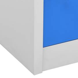 Dulap de vestiar, gri deschis și albastru, 90x45x92,5 cm, oțel, 7 image