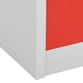 Dulap de vestiar, gri deschis și roșu, 90x45x92,5 cm, oțel, 7 image