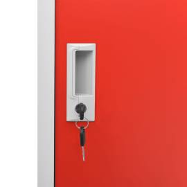 Dulap de vestiar, gri deschis și roșu, 90x45x92,5 cm, oțel, 6 image