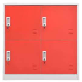 Dulap de vestiar, gri deschis și roșu, 90x45x92,5 cm, oțel, 2 image