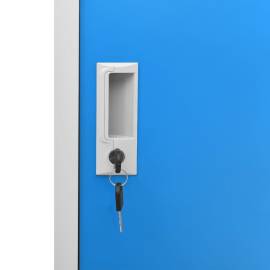 Dulap vestiar, gri deschis și albastru, 90x45x92,5 cm, oțel, 6 image