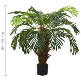 Plantă artificială palmier cycas cu ghiveci, verde, 90 cm, 6 image