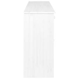 Servantă cu 6 sertare, alb, 113x35x73 cm, lemn masiv de pin, 5 image
