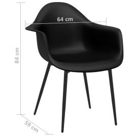 Scaune de masă, 2 buc., negru, pp, 7 image