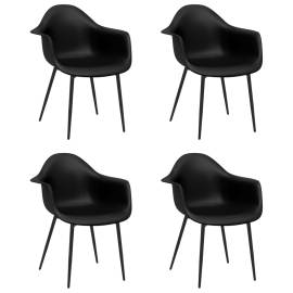 Scaune de masă, 4 buc., negru, pp, 2 image