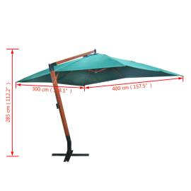 Umbrelă de soare 300 x 400 cm verde, 5 image