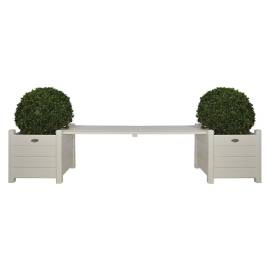 Esschert jardiniere cu bancă tip pod, alb, cf33w, 2 image