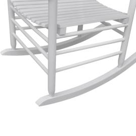 Scaun balansoar cu șezut curbat, alb, lemn, 3 image