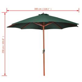 Umbrelă de soare, verde, 258 cm, 7 image