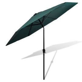 Umbrelă de soare cu stâlp din oțel 3 m, verde, 2 image
