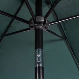 Umbrelă de soare cu stâlp din oțel 3 m, verde, 4 image