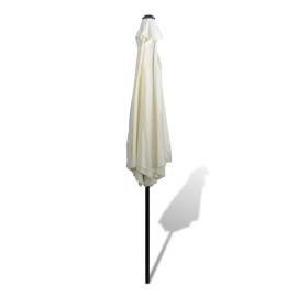 Umbrelă de soare cu stâlp din oțel 3m, alb nisipiu, 3 image