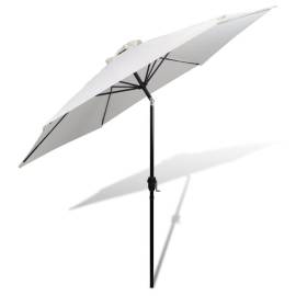 Umbrelă de soare cu stâlp din oțel 3m, alb nisipiu, 2 image
