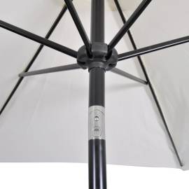 Umbrelă de soare cu stâlp din oțel 3m, alb nisipiu, 4 image