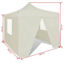 41464  cream foldable tent 3 x 3 m with 4 walls, 11 image