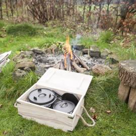 Esschert design set de gătit pentru camping, 7 piese, negru, ff240, 5 image