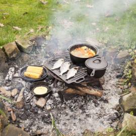 Esschert design set de gătit pentru camping, 7 piese, negru, ff240, 4 image