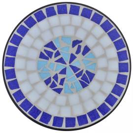 Masă cu blat ceramic, albastru-alb, 3 image