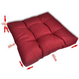 Pernă de scaun tapițată, 60x60x10 cm, roșu vin, 3 image