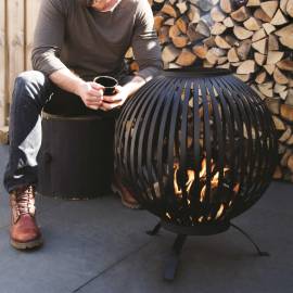Esschert design bol pentru foc, negru, benzi oțel carbon ff400, 8 image