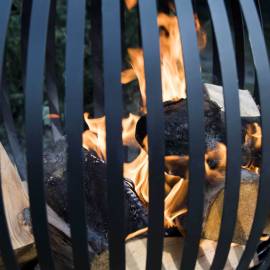 Esschert design bol pentru foc, negru, benzi oțel carbon ff400, 7 image