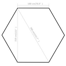 Marchiză pliabilă hexagonală, 6 pereți, alb crem, 3,6 x 3,1 m, 11 image