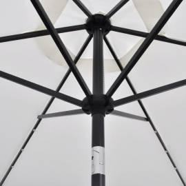 Umbrelă de exterior cu led-uri 3 m, alb nisipiu, 2 image