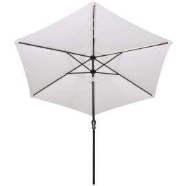 Umbrelă de exterior cu led-uri 3 m, alb nisipiu, 5 image