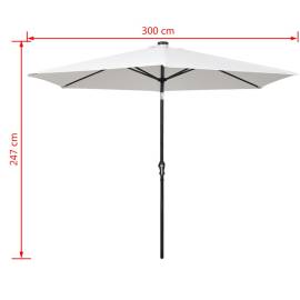 Umbrelă de exterior cu led-uri 3 m, alb nisipiu, 10 image