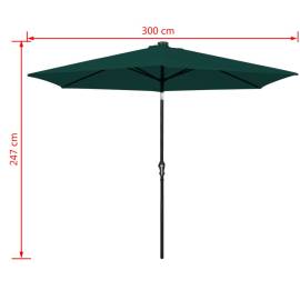 Umbrelă de exterior cu led-uri 3 m, verde, 10 image