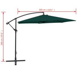 Umbrelă de soare suspendată, 3 m, verde, 8 image