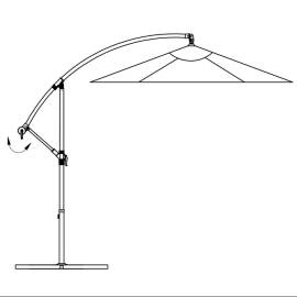 Umbrelă de soare suspendată, 3 m alb nisipiu, 7 image