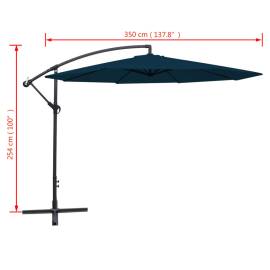 Umbrelă de soare suspendată 3,5 m, albastru, 8 image