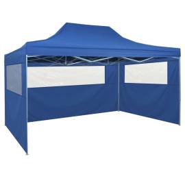 42512  foldable tent pop-up with 4 side walls 3x4,5 m blue, 3 image