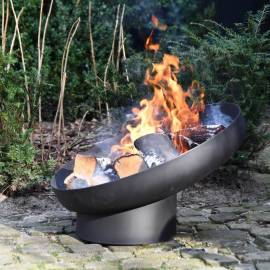 Esschert design bol pentru foc înclinat, negru, oțel ff402, 8 image
