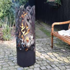 Esschert design coș de foc flames, negru, oțel carbon ff408, 6 image