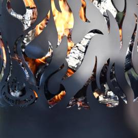 Esschert design coș de foc flames, negru, oțel carbon ff408, 5 image
