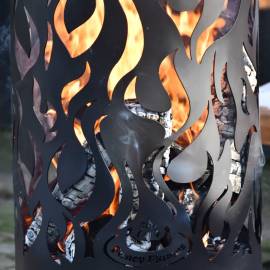 Esschert design coș de foc flames, negru, oțel carbon ff408, 4 image
