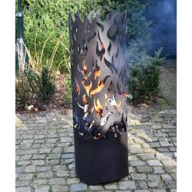 Esschert design coș de foc flames, negru, oțel carbon ff408, 3 image