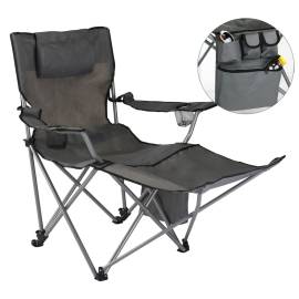 Hi scaun de camping de lux cu suport de picioare, antracit, 2 image