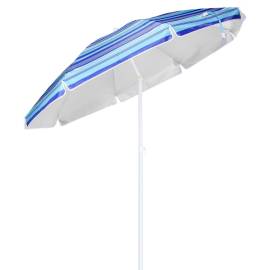 Hi umbrelă de plajă, albastru cu dungi, 200 cm, 2 image
