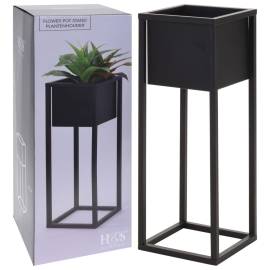 Home&styling ghiveci de flori cu suport, negru, 60 cm, metal, 2 image