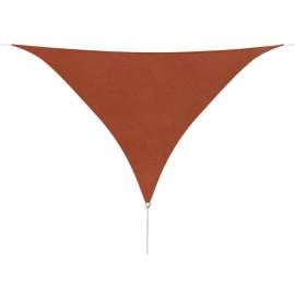 Parasolar din țesătură oxford, triunghiular, 5x5x5 m, cărămiziu