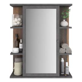 Fmd dulap de baie cu oglindă, stil vechi matera de culoare închisă, 2 image