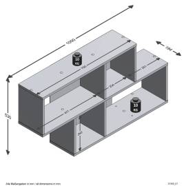 Fmd raft de perete cu 4 compartimente, alb, 2 image